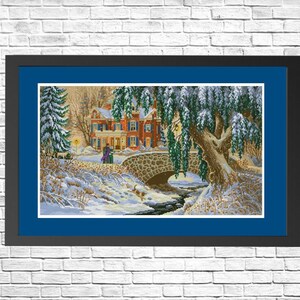 Winter Lace, Counted Cross stitch chart, Nature pattern, Winter Landscape, Needlepoint Chart, Modern decor, Winter pattern, PDF pattern.