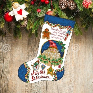 Christmas boot 47, Christmas Stocking, PDF Counted Cross Stitch, Embroidery Chart, Hand Decor Embroidery, Needlepoint Chart Instant download