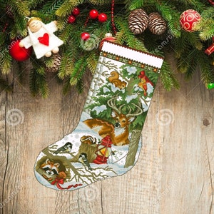 Christmas boot 63, Christmas Stocking, PDF Counted Cross Stitch, Embroidery Chart, Hand Decor Embroidery, Needlepoint Chart Instant download