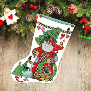 Christmas boot 83, Christmas Stocking, PDF Counted Cross Stitch, Embroidery Chart, Hand Decor Embroidery, Needlepoint Chart Instant download