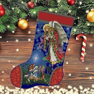 Christmas boot 79, Christmas Stocking, PDF Counted Cross Stitch, Embroidery Chart, Hand Decor Embroidery, Needlepoint Chart Instant download