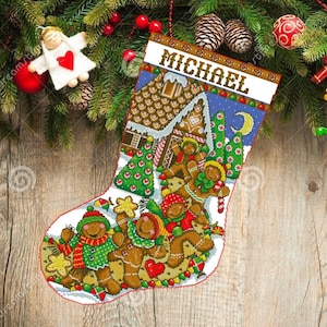 Christmas boot 67, Christmas Stocking, PDF Counted Cross Stitch, Embroidery Chart, Hand Decor Embroidery, Needlepoint Chart Instant download