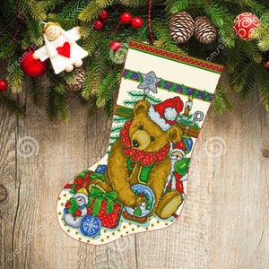 Christmas boot 50, Christmas Stocking, PDF Counted Cross Stitch, Embroidery Chart, Hand Decor Embroidery, Needlepoint Chart Instant download