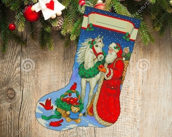 Christmas Stocking 3 Cross Stith Pattern DIY-stitch Needlepoint Pattern Embroidery Chart Printable Instant Download PDF Design.