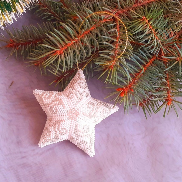 Peyotl 3D perlé, décoration de perles, arbre de Noël en jouet, décoration de fête à la maison, décoration de Noël en perles, guirlande de Noël étoile 3D en perles, cadeau.
