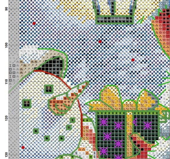 プチポアン刺繍　クリスマス ストッキング クリスマスブーツ 78、クリスマスストッキング、PDF カウント