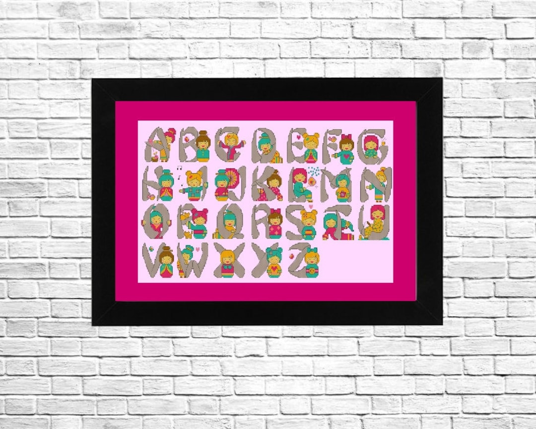 Japanese Letters Pattern Japanese Hiragana Alphabet Cross Stitch Pattern Pdf Digital Etsy
