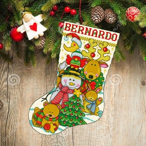 Christmas boot 45, Christmas Stocking, PDF Counted Cross Stitch, Embroidery Chart, Hand Decor Embroidery, Needlepoint Chart Instant download