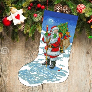 Christmas boot 33, Christmas Stocking, PDF Counted Cross Stitch, Embroidery Chart, Hand Decor Embroidery, Needlepoint Chart Instant download