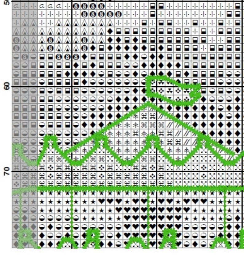 Summer Landscape Pattern Needlepoint Chart Cross stitch Pattern Nature pattern. A stroll in the park Counted Cross stitch chart