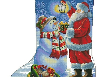 プチポアン刺繍　クリスマス ストッキング クリスマスブーツ 78、クリスマスストッキング、PDF カウント