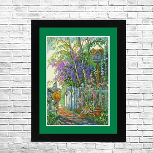 Sweethearts Gat, Cross Stitch Pattern, PDF Instant Download, Flowers Cross Stitch, Garden Cross Stitch, Needlepoint chart, Modern decor.