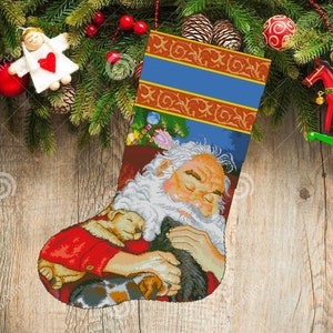 Christmas boot 72, Christmas Stocking, PDF Counted Cross Stitch, Embroidery Chart, Hand Decor Embroidery, Needlepoint Chart Instant download