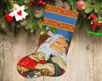Christmas boot 72, Christmas Stocking, PDF Counted Cross Stitch, Embroidery Chart, Hand Decor Embroidery, Needlepoint Chart Instant download