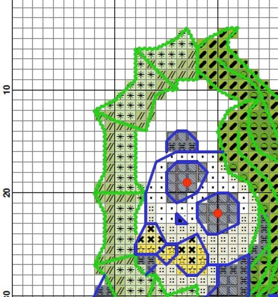 Panda Numbers Pattern Cross Stitch 0-9 Numbers Set Panda Number
