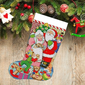Christmas boot 86, Christmas Stocking, PDF Counted Cross Stitch, Embroidery Chart, Hand Decor Embroidery, Needlepoint Chart Instant download
