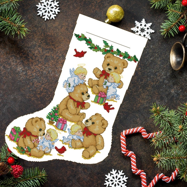 Christmas boot 77, Christmas Stocking, PDF Counted Cross Stitch, Embroidery Chart, Hand Decor Embroidery, Needlepoint Chart Instant download