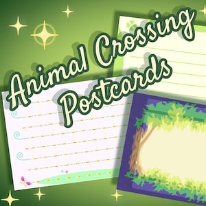 Cartões postais inspirados em Animal Crossing | Papelaria | Carta