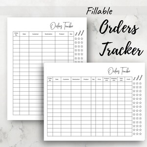 Order Tracking Editable Orders Tracker Printable Order Form Template US ...