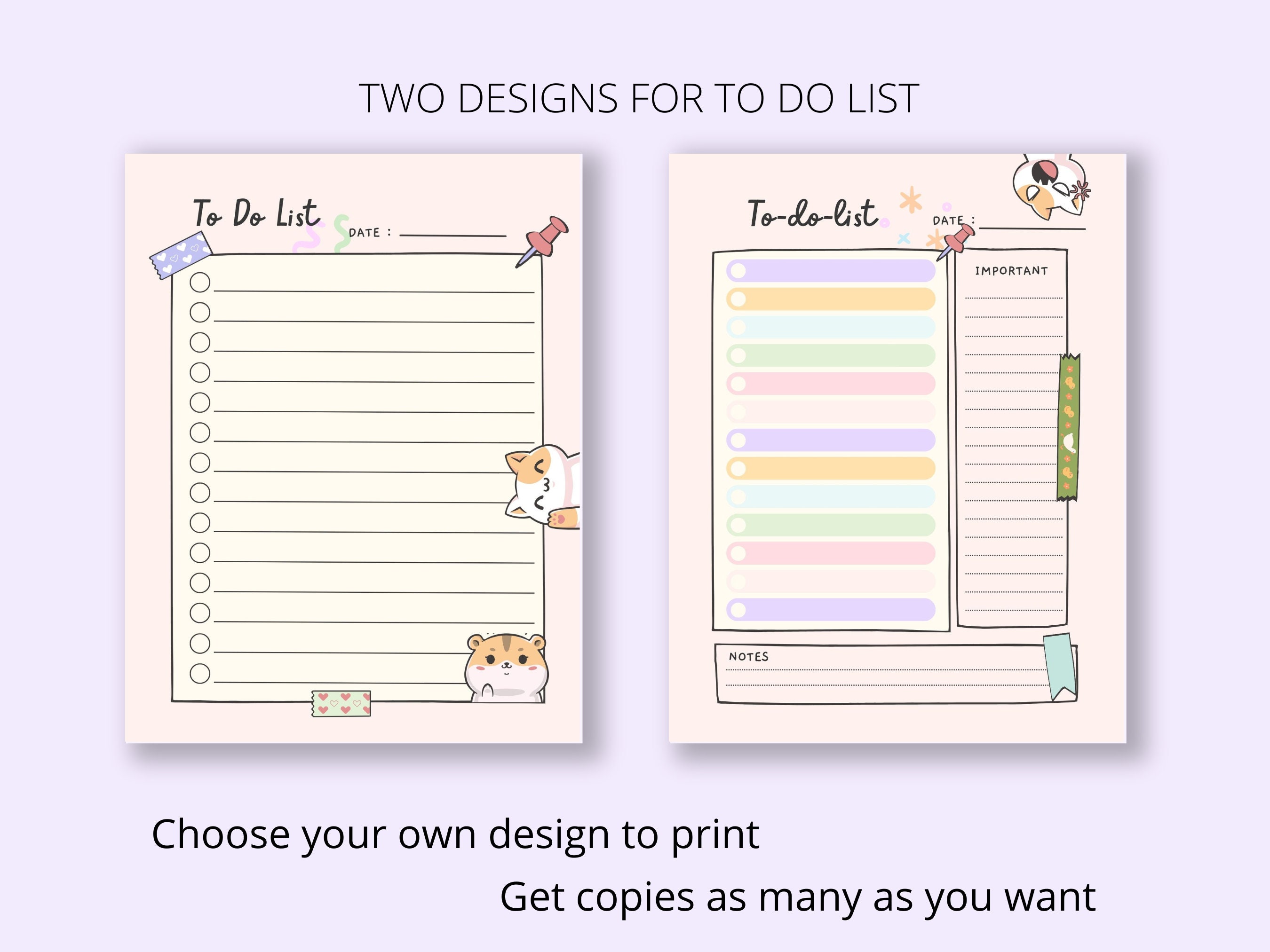 Planner Bundle Printable Cute Planner Habit Tracker Instant