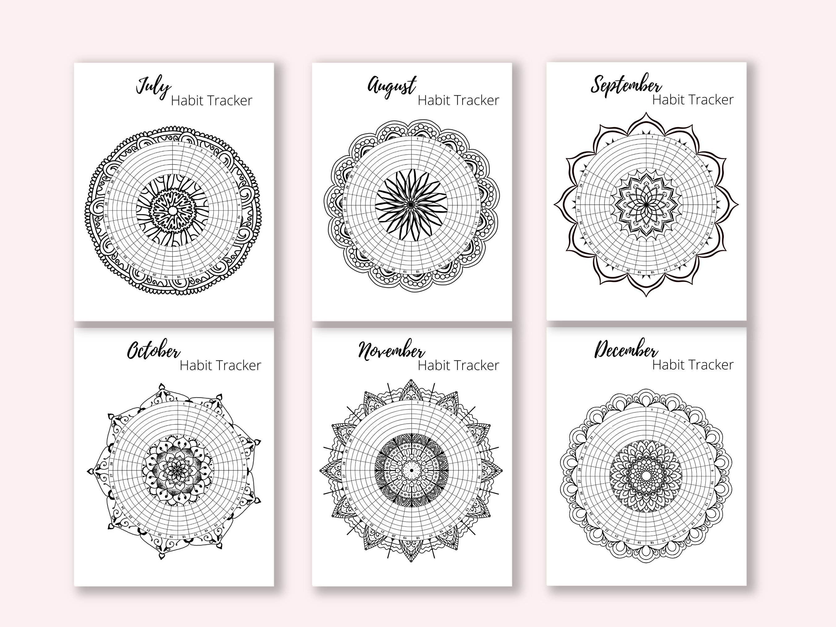 Customizable Habit Tracker Wheel Printable