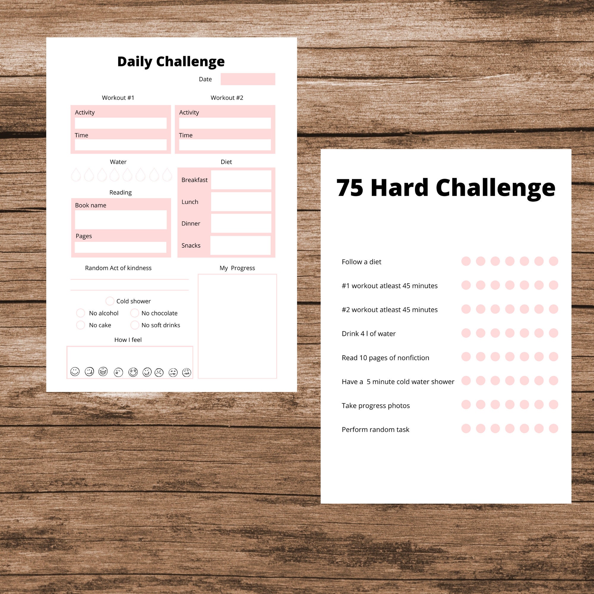 75 Hard Challenge Printable Free