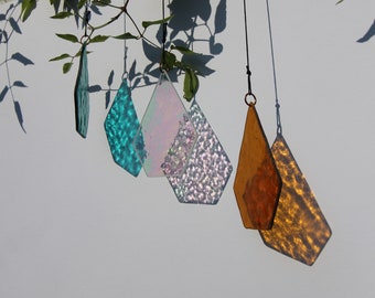 Glass Sun Catcher Geometric Drop Window Decor Spring Hanging Garden Ornament Outdoor Balcony Hanging Gift Wall Hanging