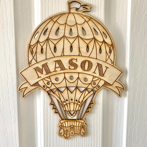 Hot Air Balloon Name Sign Etsy
