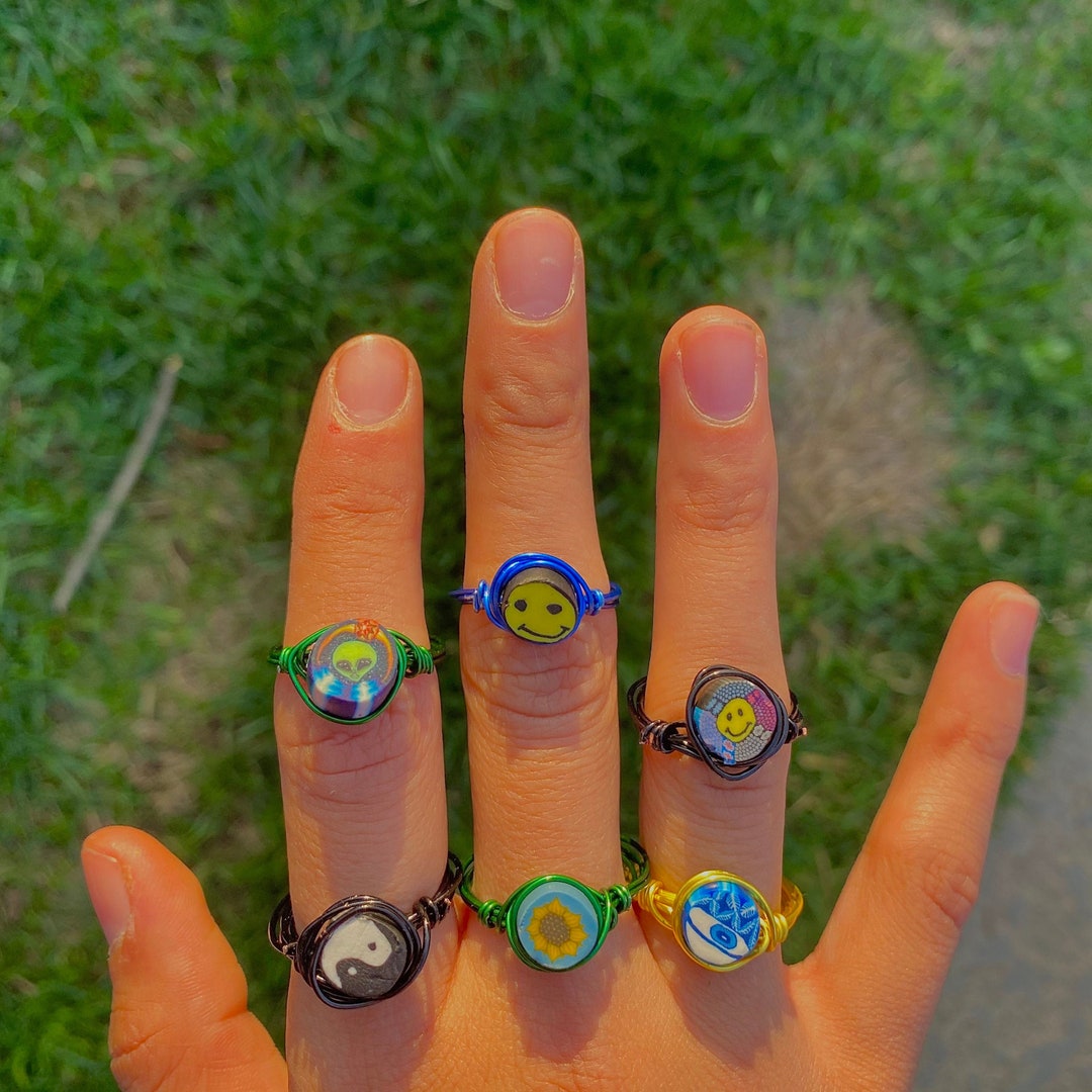 CLAY BEAD RINGS - Etsy