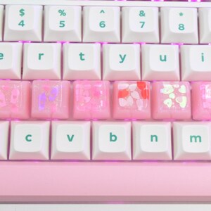 Pink Keyframe Kawaii Cute Pink Pastel Pink Hearts Artisan Keycap for | Etsy