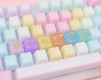 Celestial Artisan Keycap – Cute Pastel Moon Keycap for Mechanical Keyboards | Kawaii Keyboard