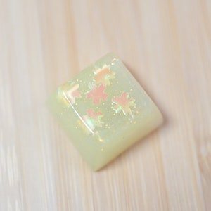 Kawaii Cute Yellow Pastel Sakura Flowers Artisan Keycap For Mechanical Keyboards (One Keycap ONLY) SA Profile