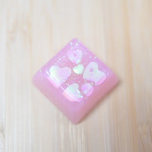 Kawaii Cute Pink Pastel Pink Hearts Artisan Keycap For Mechanical Keyboards (One Keycap ONLY) SA Profile