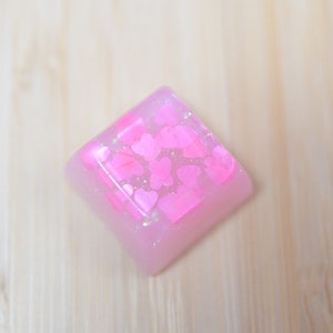 Kawaii Cute Pink Pastel Pink Tiny Hearts Artisan Keycap For Mechanical Keyboards (One Keycap ONLY) SA Profile