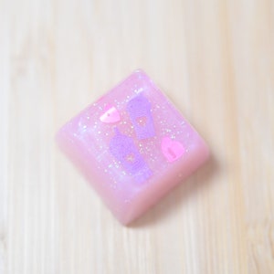 Kawaii Cute Pink Pastel Purple Boba Tea Artisan Keycap For Mechanical Keyboards (One Keycap ONLY) SA Profile