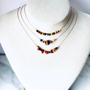 Personal Power Necklaces Set, Healing Crystal Necklace Set, Tigers eye, Mookaite, Red Jasper Necklace