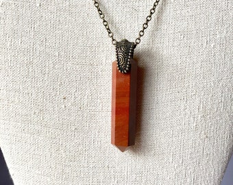 Red Jasper Talisman Necklace, Jasper Pendant, Gemstone Necklace, Stone Pendant, Natural Stone Necklace, Large Stone Necklace