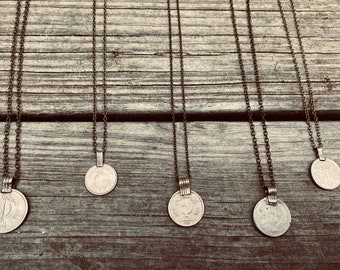 Conjunto de 3 collares de monedas vintage, collares de capas de monedas, monedas Kuchi