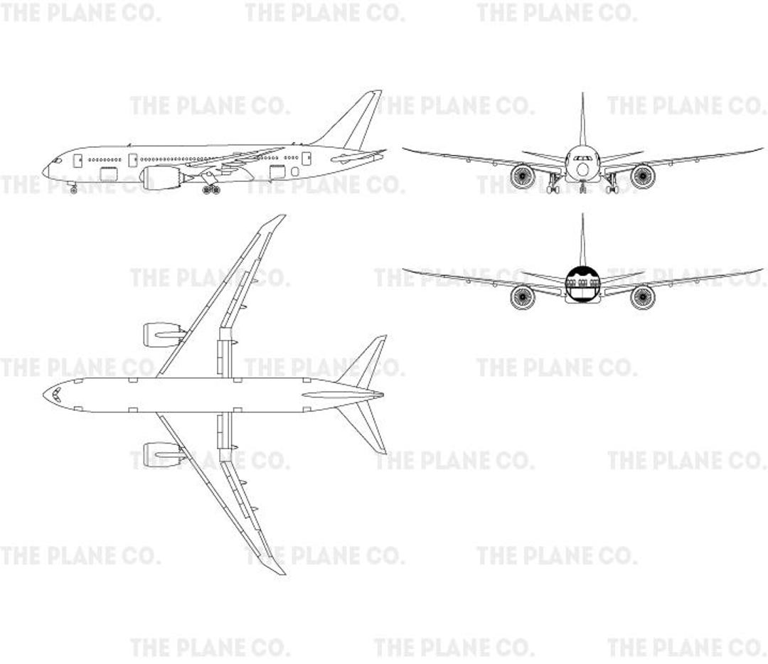 Boeing 787-8 Aircraft SVG Vector, Ai, JPEG Digital File Laser - Etsy