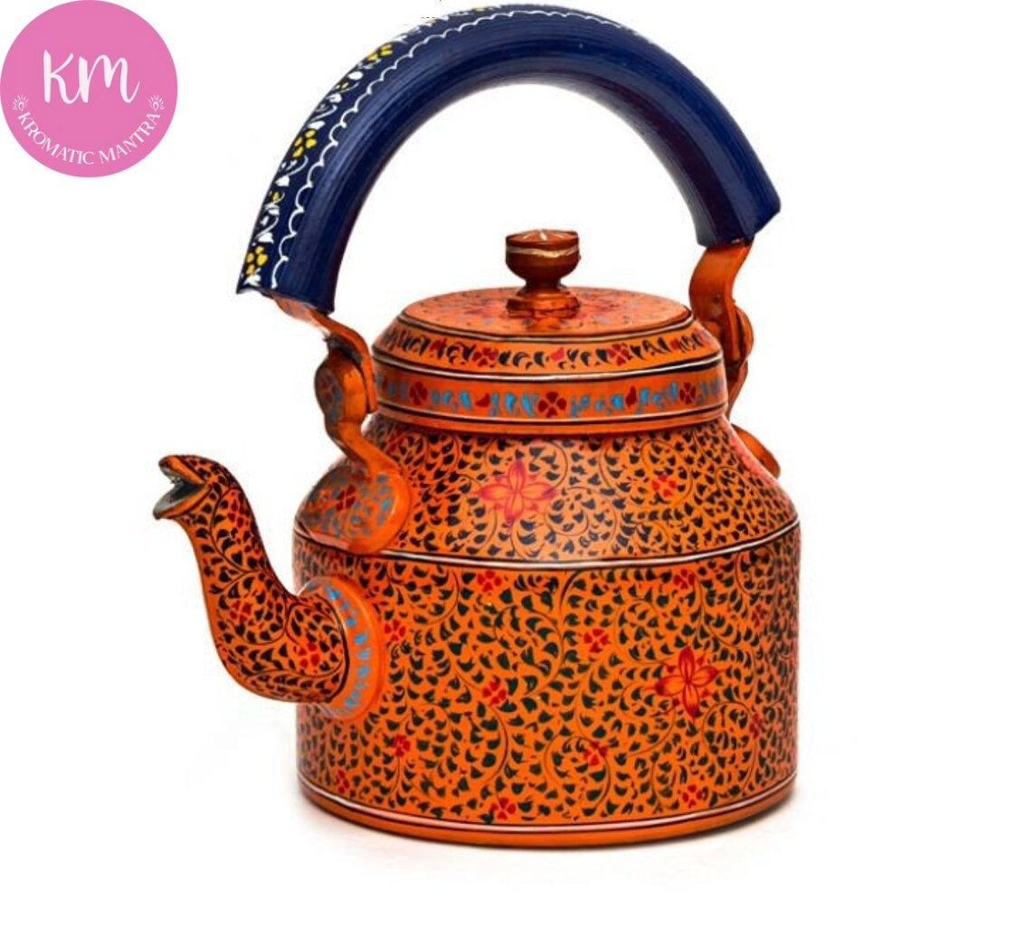 Masala Chai Indian Tea Kettle Hand Painted Tea Kettle Sunshine Tea Pot