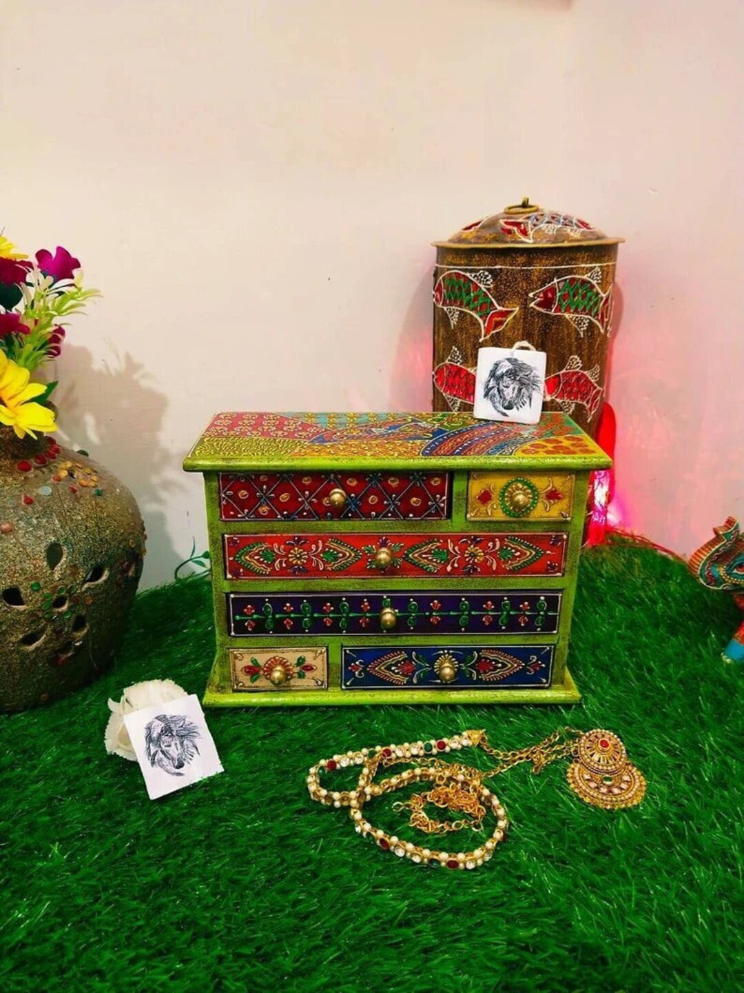 Traditional Wooden 6 Drawer Rustic Chest of Drawer Jewelry Etsy