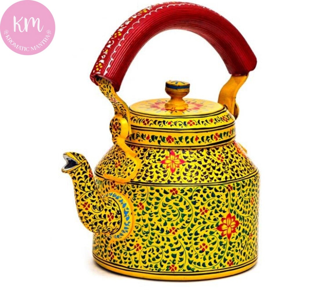 Masala Chai Indian Tea Kettle Hand Painted Tea Kettle Sunshine Tea Pot