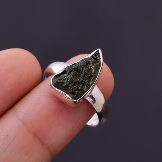 Real moldavite crystal ring deals