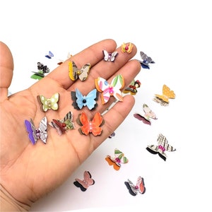 Mini Butterfly Embellishments Tiny Paper Butterflies, Junk Journal Butterflies, Miniature Paper Butterflies for Paper Crafts, Set of 4