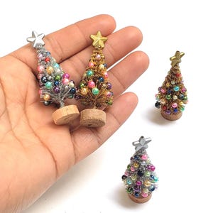 Miniature Dollhouse Christmas Tree - Decorated Bottle Brush Mini Christmas Tree