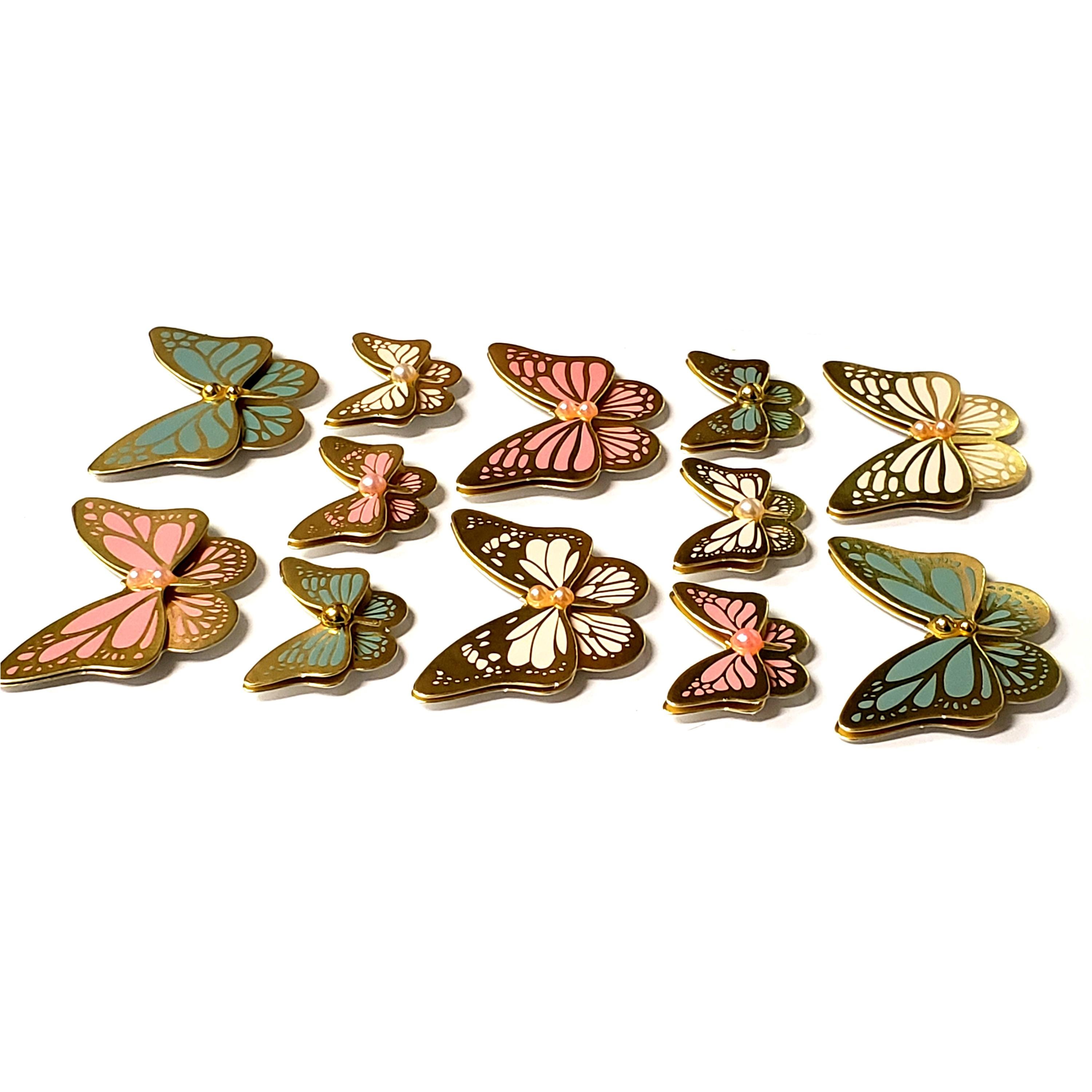 Paper butterflies, Butterfly embellishments, Small butterflies for crafts, Paper butterfly stickers, Butterfly decorations - INCLUDES 4