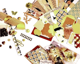 Junk Journal Ephemera Pack – Scrapbook & Paper Craft Embellishments, Collage Supplies Kit (Choose Your Color)