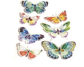 Pop-up butterfly stickers handmade butterfly embellishments, Small butterflies for crafts stick-on butterfly decorations - INCLUDES 4