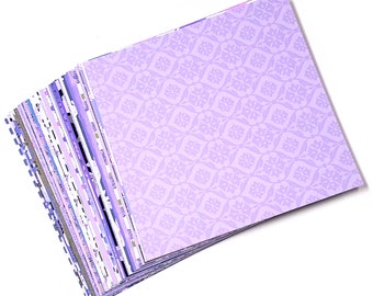 Purple scrapbook paper variety pack, Purple paper sheets, mixed paper pack purple printed pattern scrapbook paper, INCLUDES 35-6x6 sheets