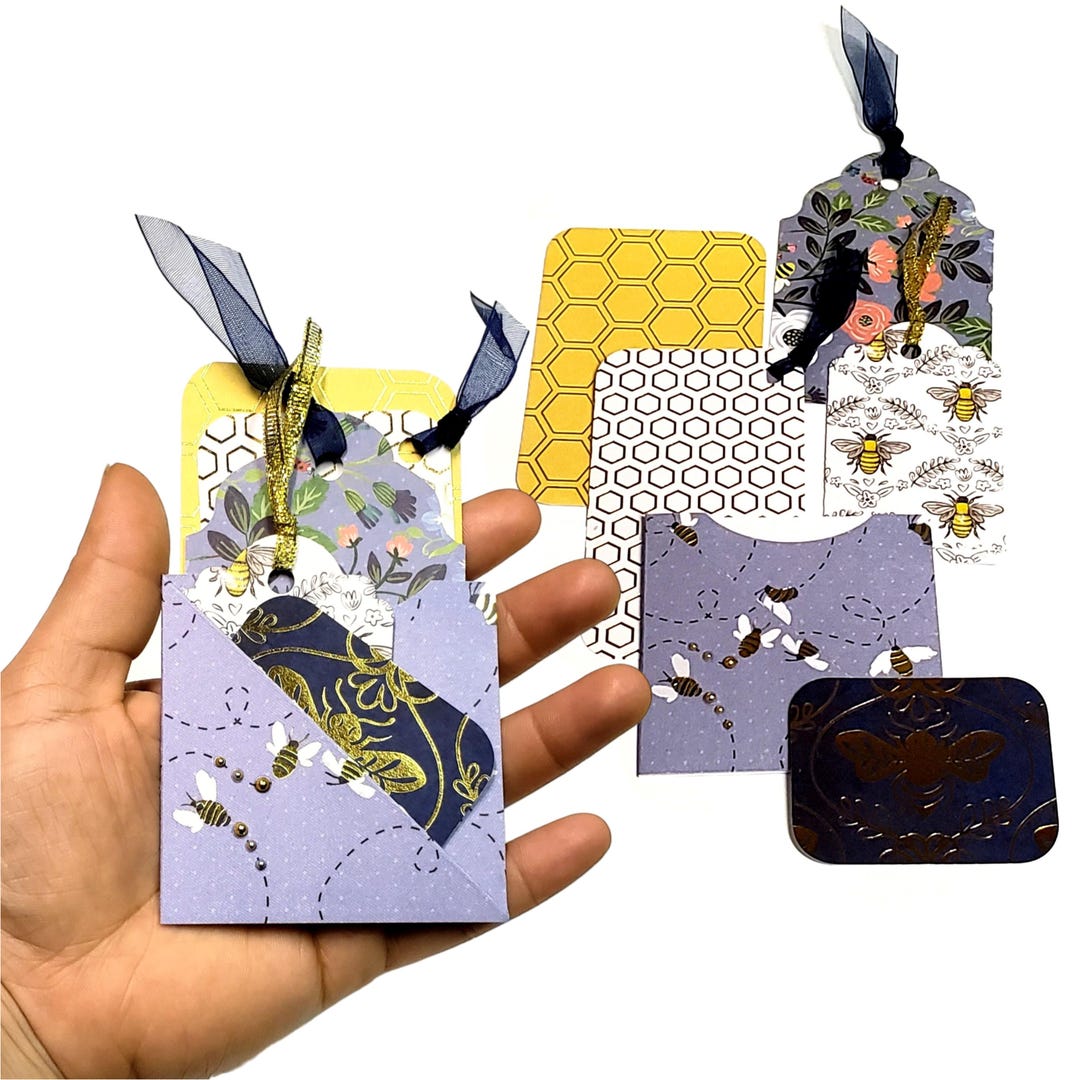 Bee Scrapbook Ephemera – Junk Journal Pocket With Tags, Paper ...